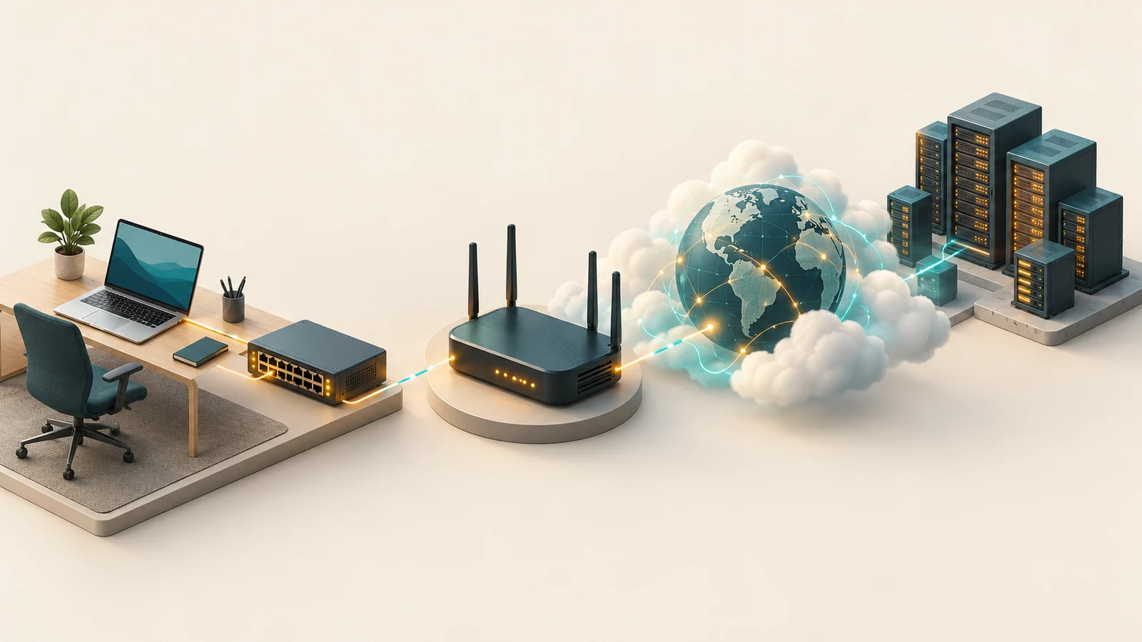 Một gói tin đi từ máy tính ra Internet như thế nào?