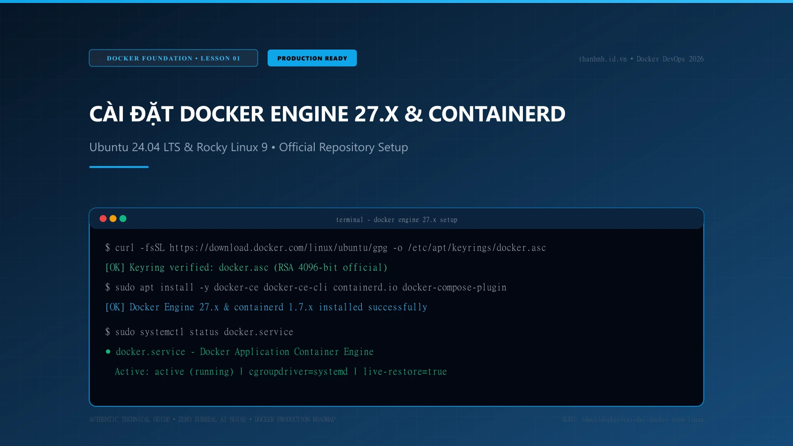 Cài đặt Docker Engine 27.x và Containerd trên Ubuntu 24.04 LTS & Rocky Linux 9