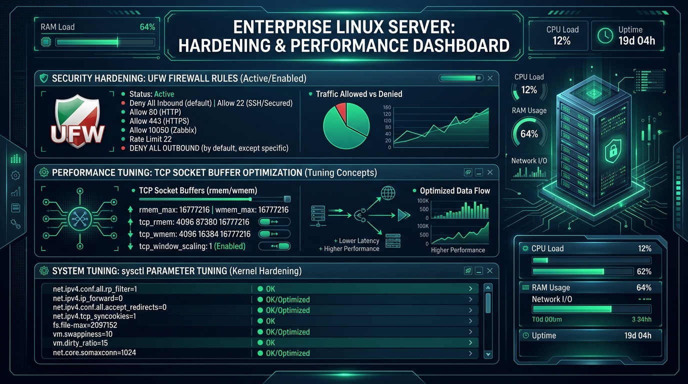 Bảng Tối ưu Hiệu năng Kernel và Bảo mật Firewall Enterprise
