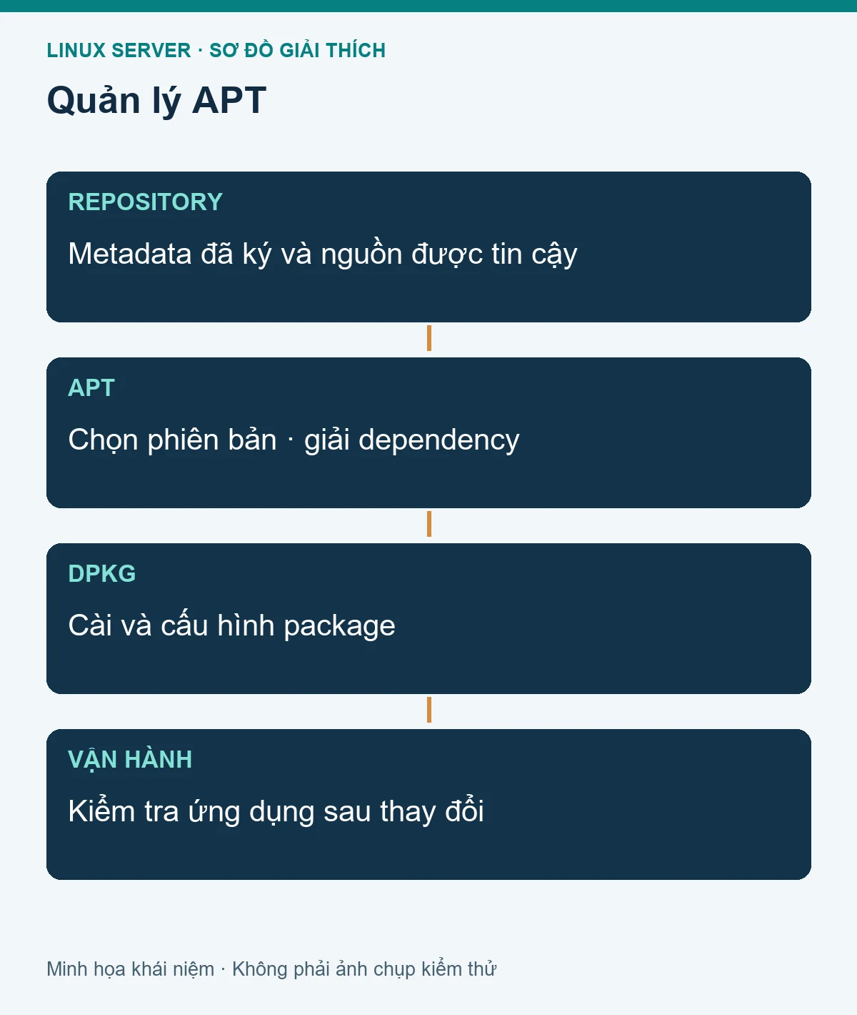 Mô hình các thành phần liên quan: Cài đặt và cập nhật phần mềm bằng APT trên Ubuntu Server