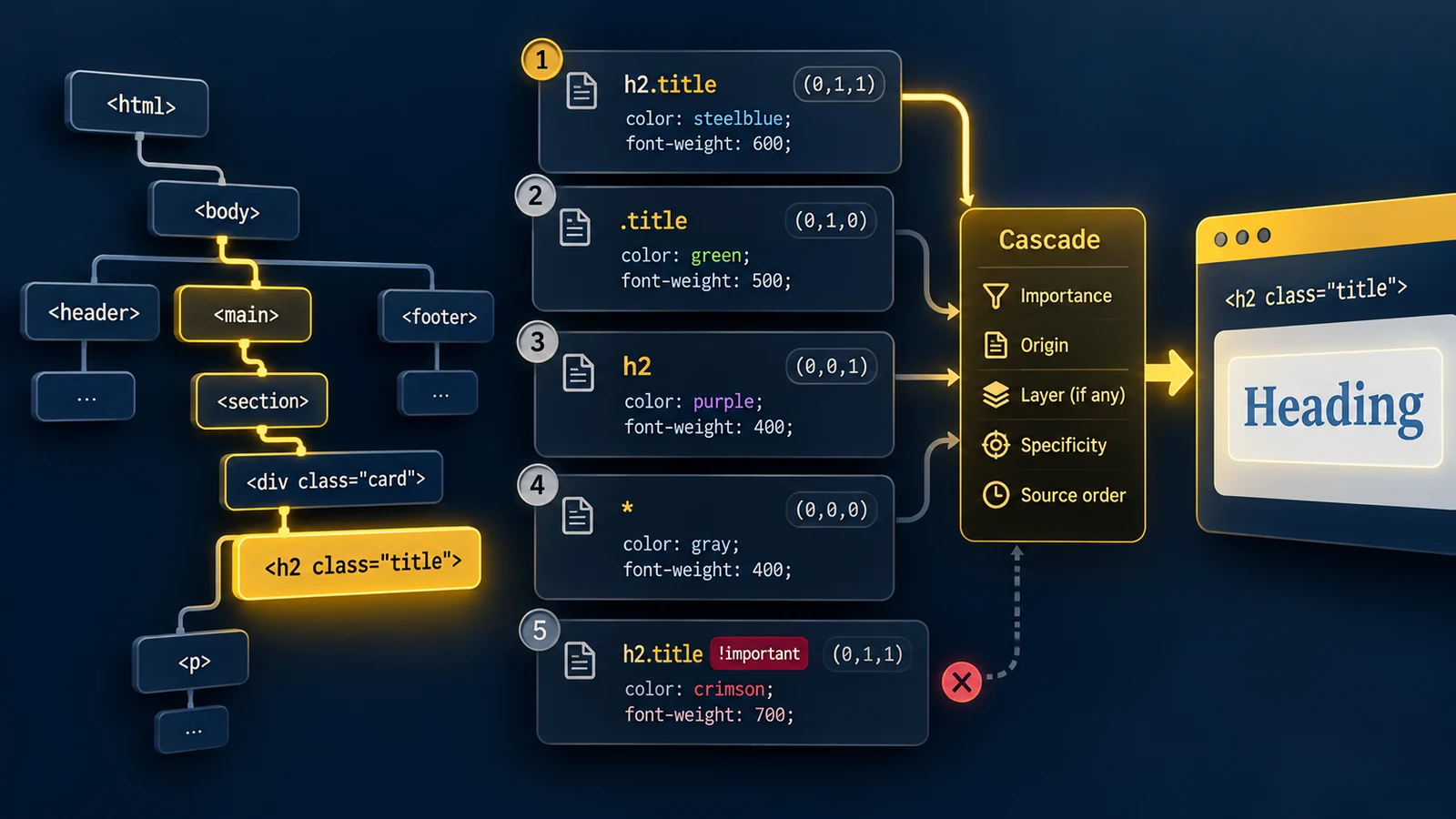 Web Development Essentials EP 10: CSS selectors, cascade và specificity
