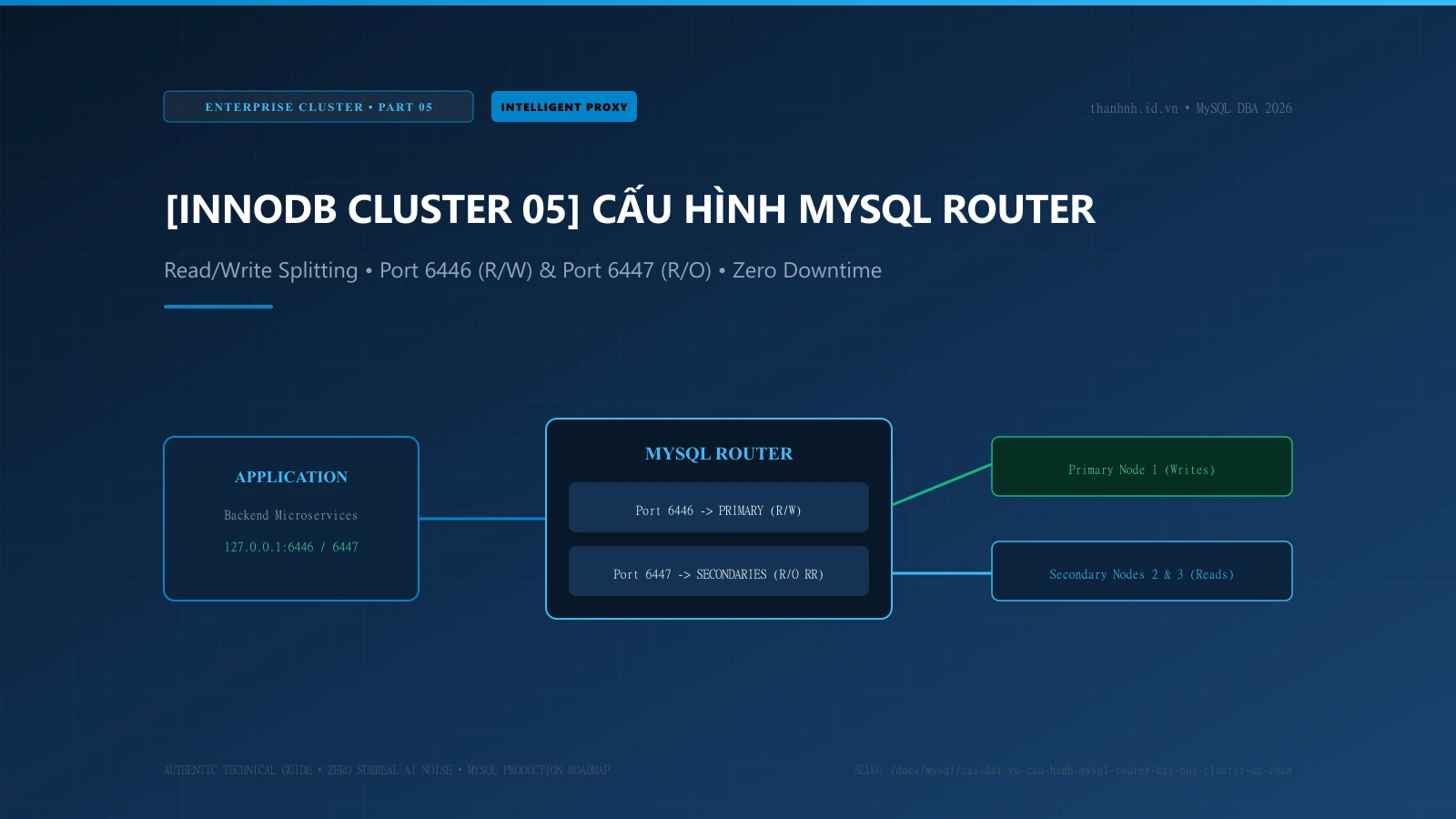 [InnoDB Cluster - Phần 5] Cài đặt & Cấu hình MySQL Router: Read/Write Splitting Tự động