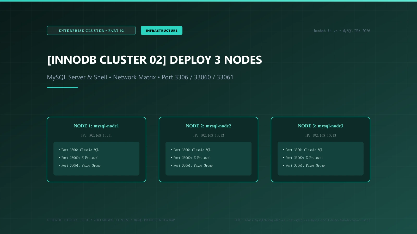 [InnoDB Cluster - Phần 2] Cài đặt MySQL Server & MySQL Shell trên Cụm 3 Node