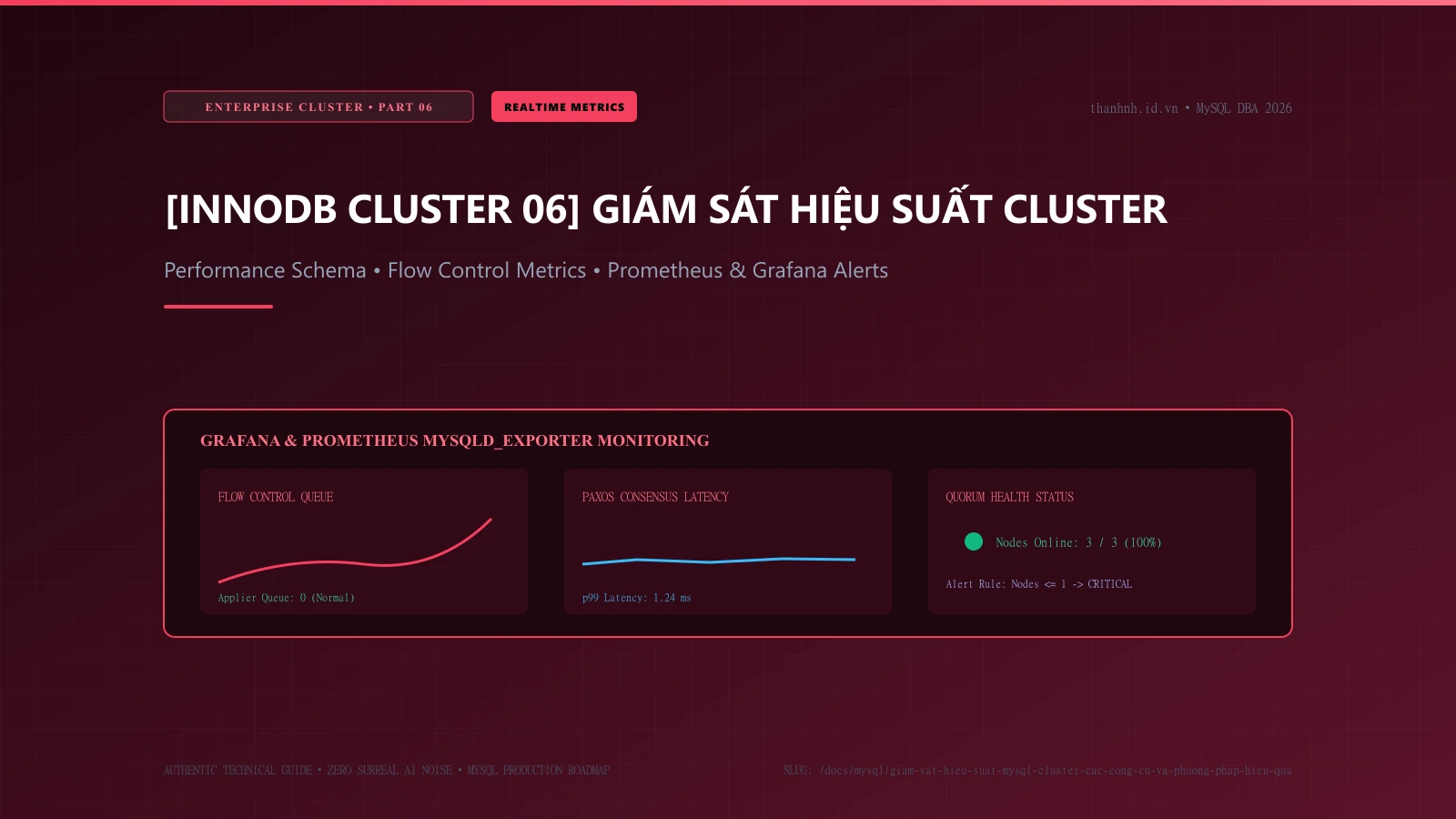 [InnoDB Cluster - Phần 6] Giám sát Hiệu suất Cluster: Performance Schema, sys Schema & Prometheus