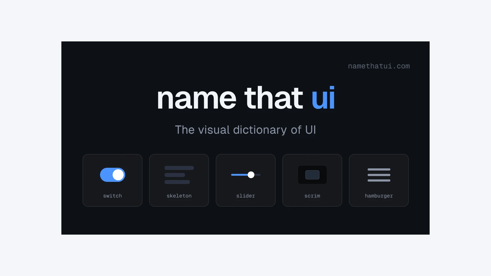 NameThatUI: tra cứu tên thành phần giao diện Web và Mac